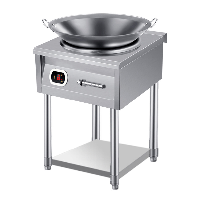 Cocina de Inducción comercial de 8000W, estufa cóncava feroz de restaurante de alta potencia, cantimplora comercial, restaurante de comida rápida, fabricante de Cocina de Inducción cóncava