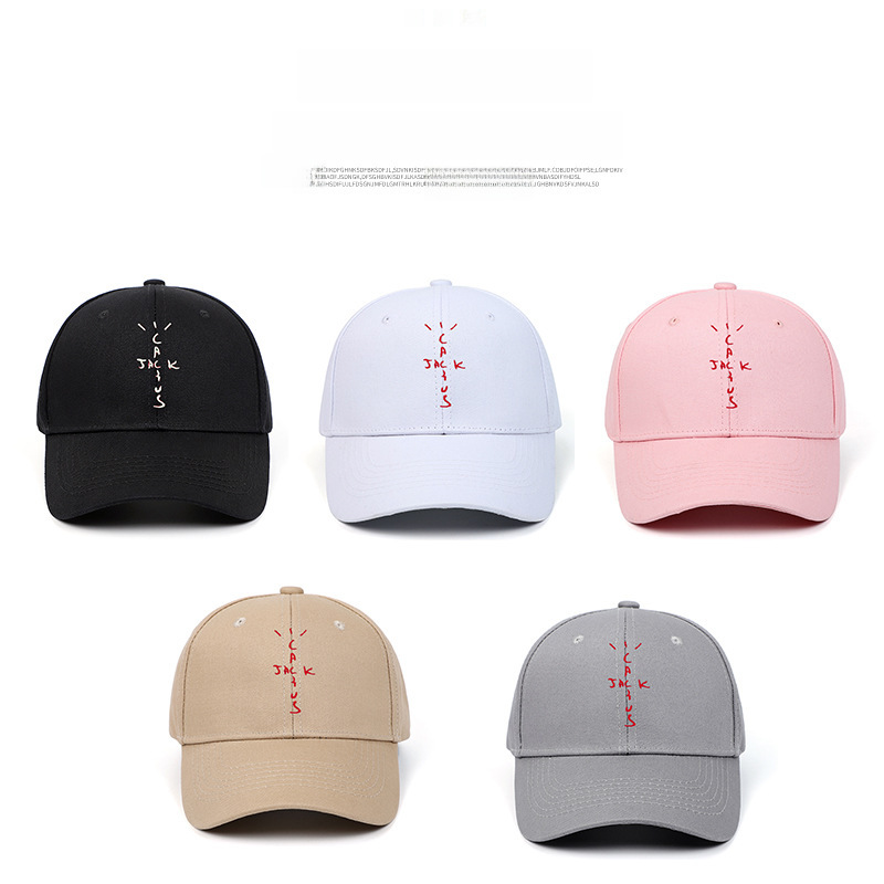 純棉仙人掌JACK刺繡棒球帽Travis Scott中性款Astroworld韓版休閒