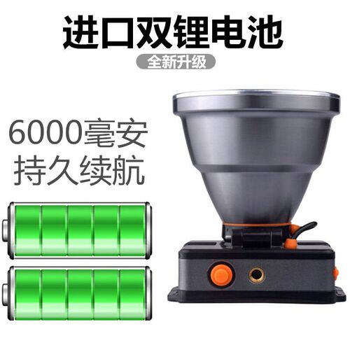 LED high-intensity charging fishing headlamp, high-power head-mounted long-range flashlight outdoor camping lithium night fishing light