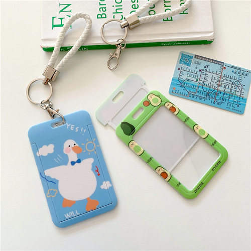 Access card cover ins style female bus card bag key chain integrated meal card key chain campus transportation card protective cover