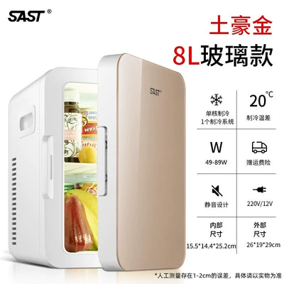 Soyuducular, Home Dual-Use Refrigerator for Home - 8l-ordinary-local-gold-dual-use-for-car-and-homesmaller-capacity