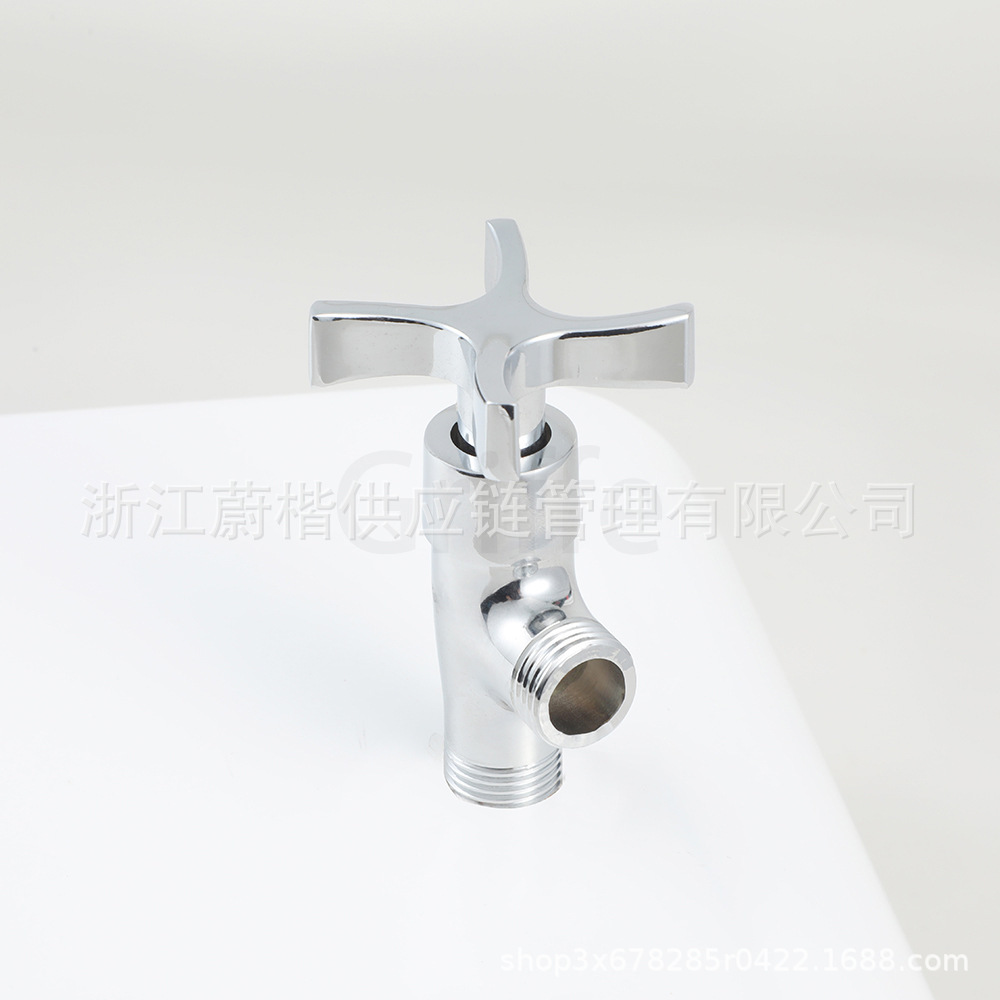 Electroplated stainless steel triangular valve, cold and hot water heater stop valve joint accessory, bathtub special faucet undefined
