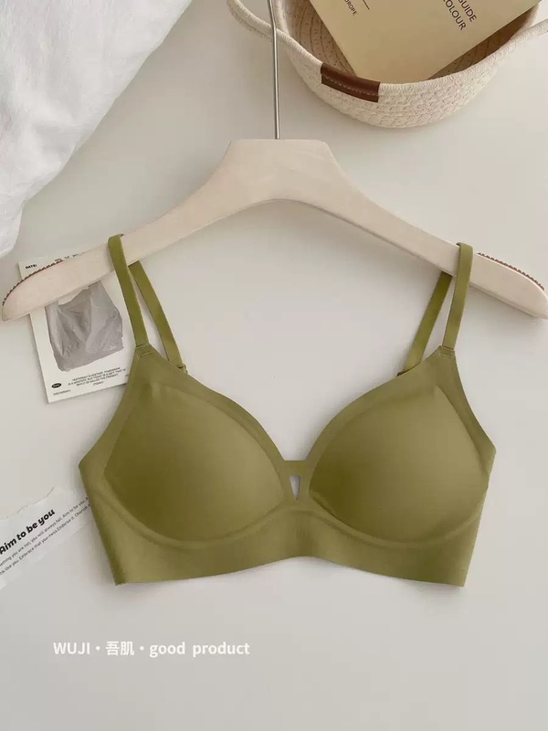 胸が小さい女性向けのシームレスな三角カップ下着、空カップのないプッシュアップ、夏用の薄いスチールフリーブラジャー、副乳を引き締め、たるみ防止ブラジャー|undefined