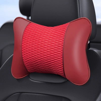 Pillow, Universal for All Seasons, Headrest - red-grid-one-24996176