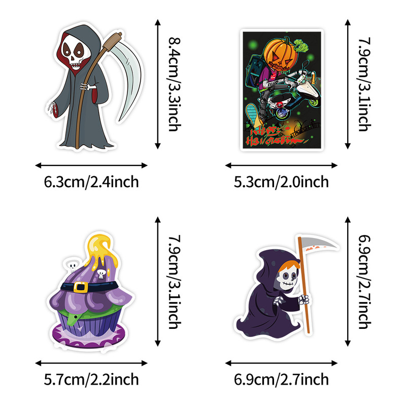 50/100枚のハロウィンのステッカーは携帯電話のコップの防水の装飾を包んで子供のdiyの手帳のステッカーを貼って卸売りします。|undefined