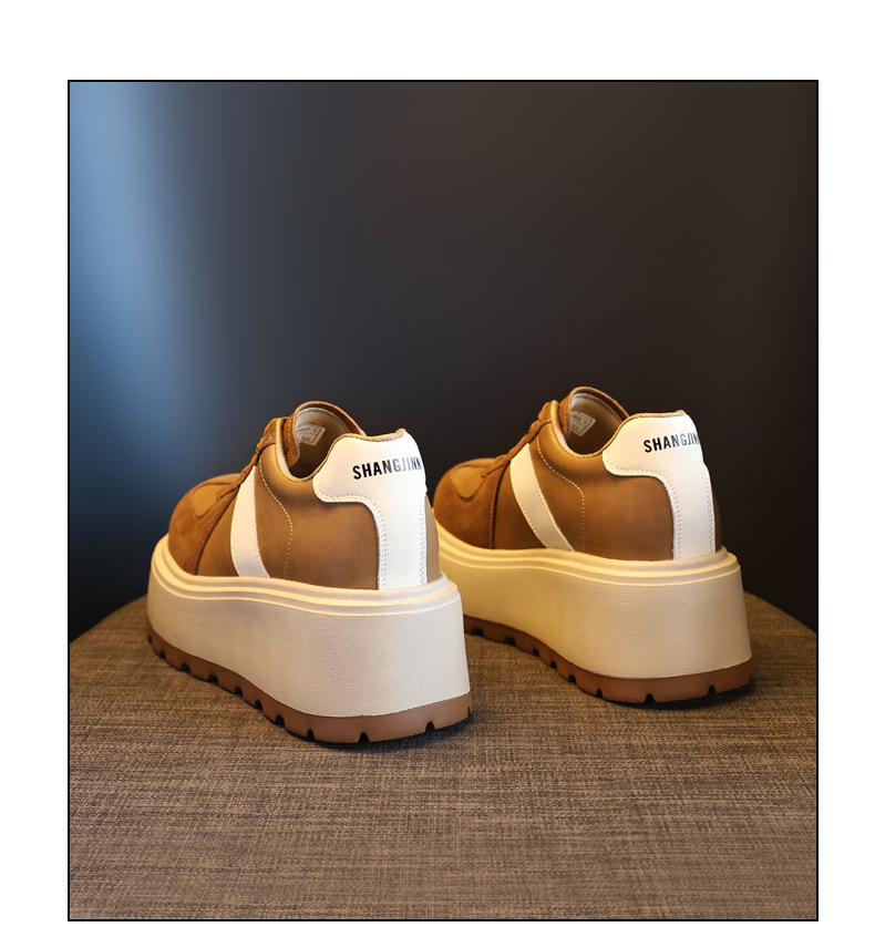 Giày thể thao nữ đế dày nâng chiều cao, sneaker chunky đế bánh mì mềm — màu đen chi tiết 20