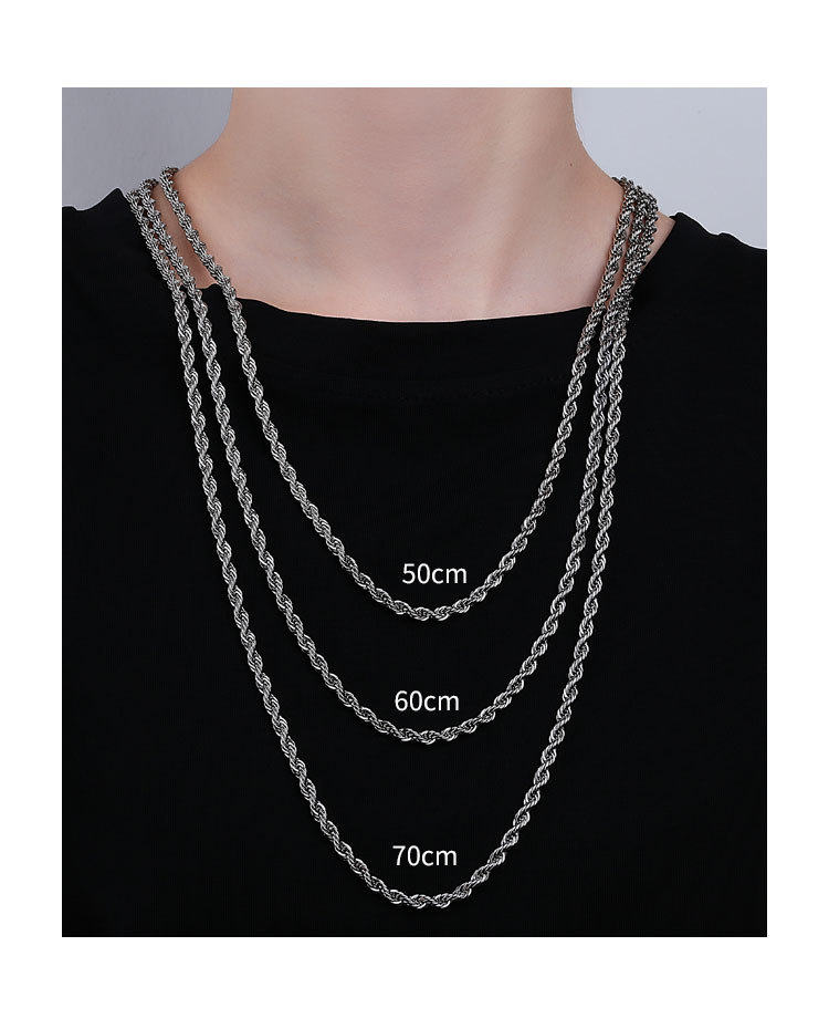 Wholesale Jewelry Hip-Hop Punk Geometric Copper Plating Necklace Cuban Link Chain Curb Chain Twisted Rope Chain Figaro Chain