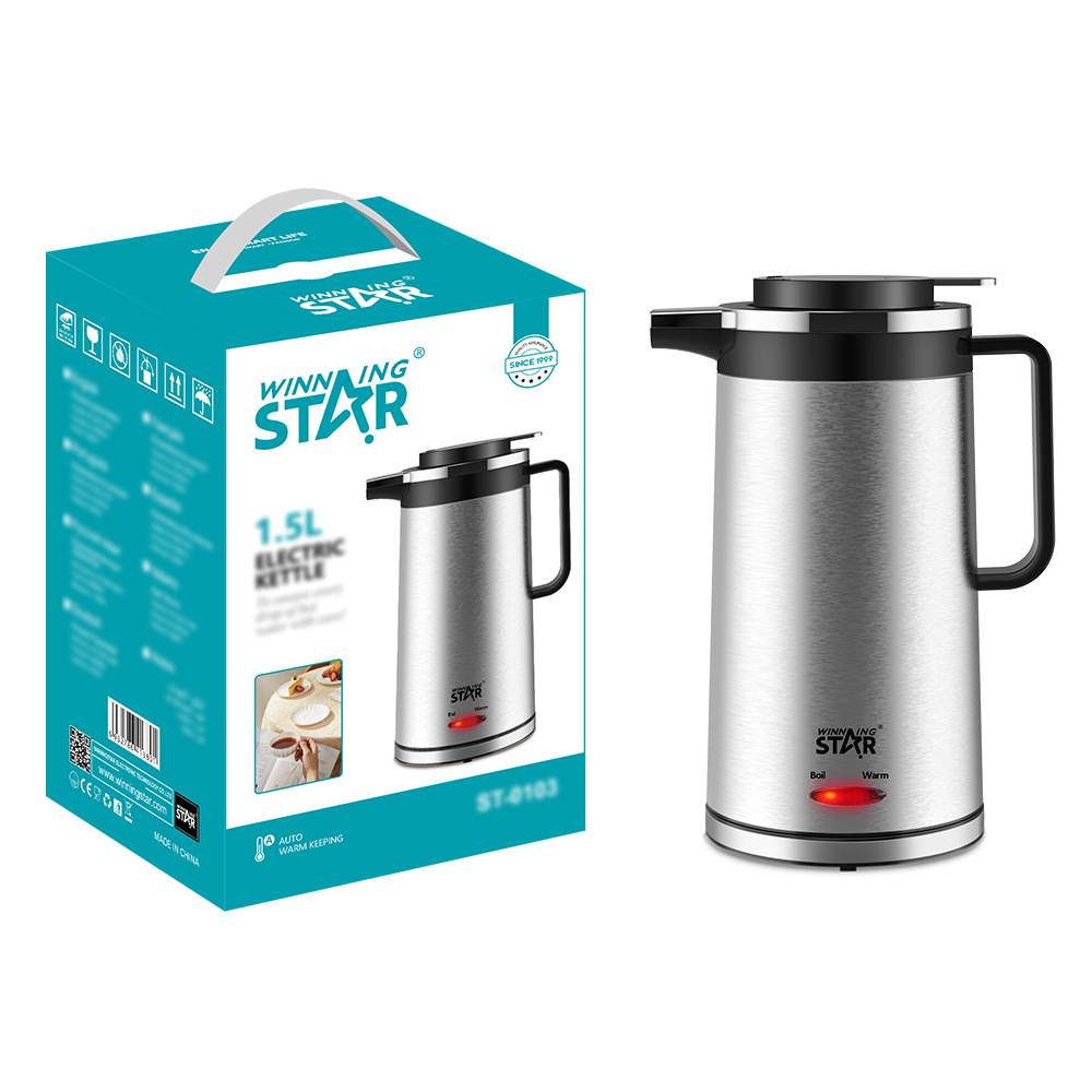 Winning star hogar transfronterizo aislamiento de acero inoxidable anti-secado hervidor eléctrico eléctrico Kettle