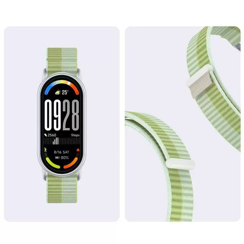 Подходит для ремешка Xiaomi Mi Band 10 с металлической застежкой, нейлоновой петлей, дышащий, универсальный браслет Xiaomi 89.