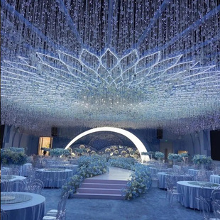 Wedding Banquet Hall Wedding Crystal Lamp Five-Star Hotel Lobby Banquet Hall Ice Bar Chandelier Exhibition Hall Non-Standard Engineering Lamp