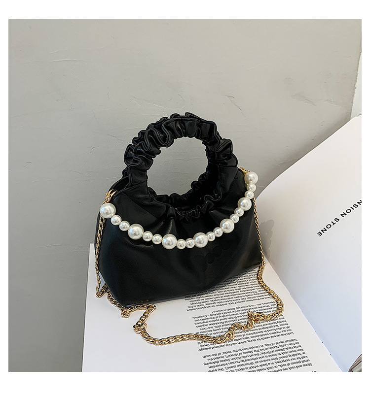 Großhandel Plissierte Perlenkette Einfarbige Handtasche Nihaojewelry display picture 100