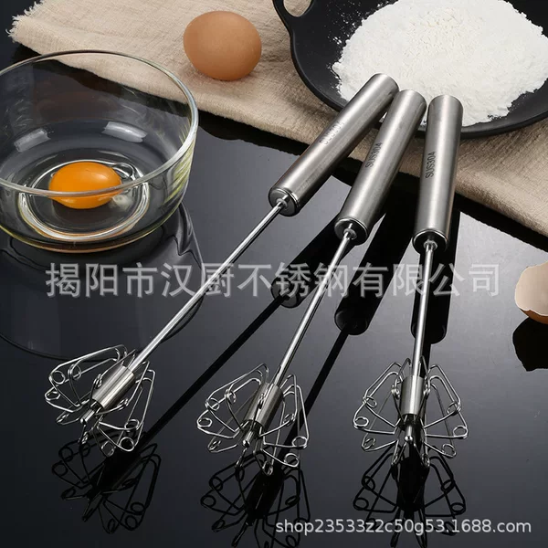 316 stainless steel semi-automatic egg beater cream beater mixer rotating egg beater hand beater