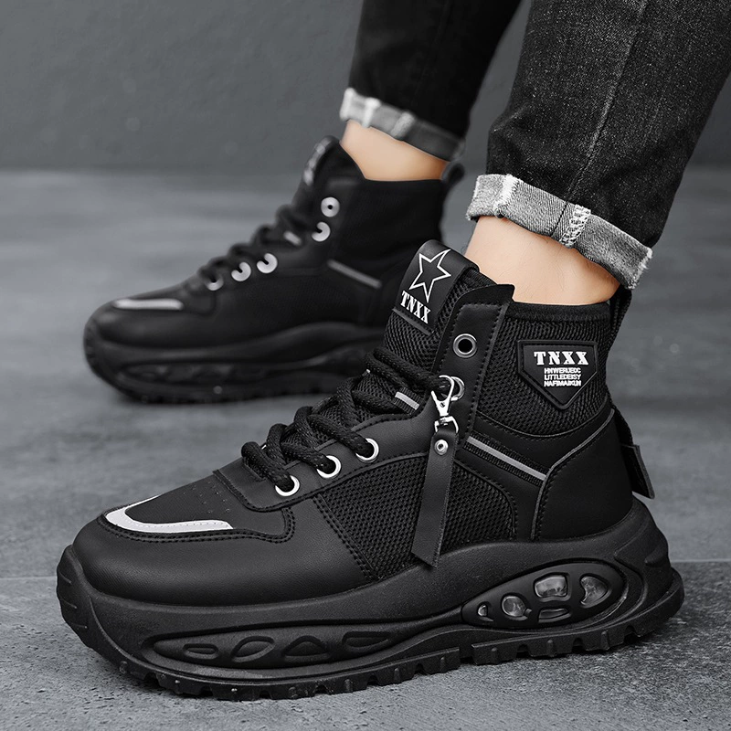 Martens, мужские демисезонные высокие дышащие спортивные туфли для отдыха на платформе, для подростков