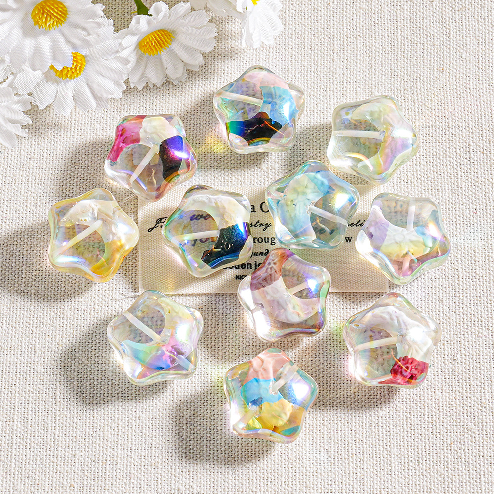 Cuentas Heidi, cuentas de estrella de cinco puntas, cuentas transparentes con cuentas dentro, cadena para teléfono, material para manualidades, cuentas sueltas de resina con forma de estrella y luna image 13
