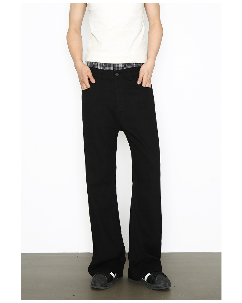 Jeans flare vintage da uomo in misto cotone gamba dritta relaxed_voghion.com