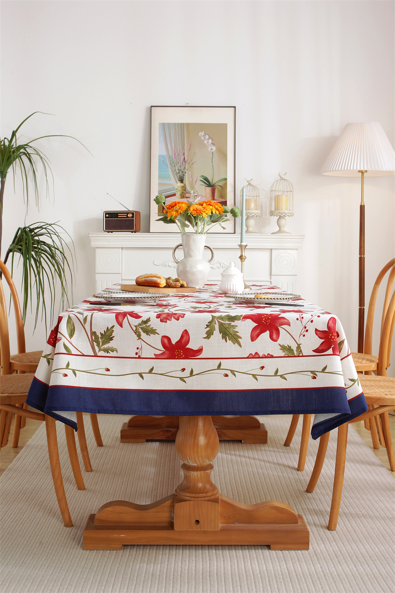 Rechteckige Couchtisch-Esstischdecke aus Polyester-Leinen im amerikanischen Retro-Stil mit Digitaldruck, erhältlich im Großhandel._voghion.com