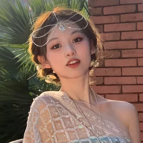 Exotic Style Super Immortal Elegant Tassel Headwear Internet Celebrity Same Style Hani Hair Accessories Dai Headwear Accessories Antique Eyebrow Pendant