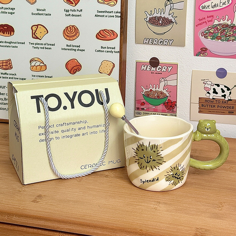 Taza de alto valor Taza de regalo de cumpleaños de oficina para niñas Taza de souvenirs Taza de cerámica Taza de café para parejas Hogar