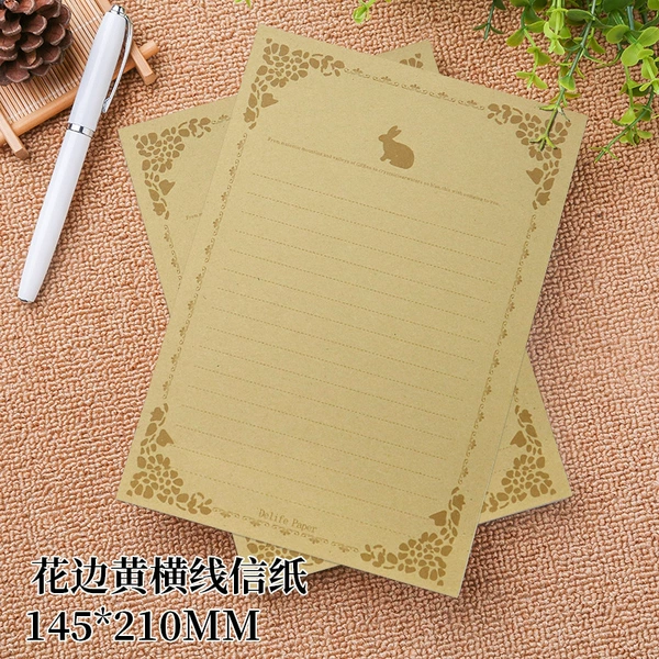 A5 lace kraft rabbit stationery