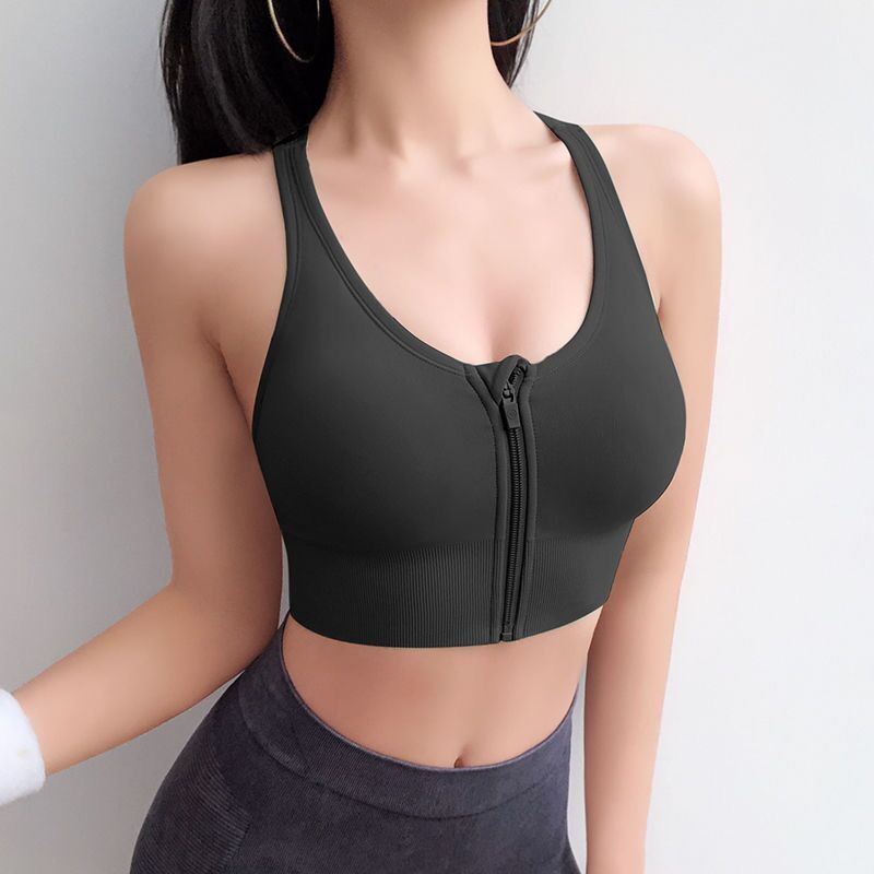 Ropa interior deportiva con cremallera, sujetador para correr a prueba de golpes para mujer, chaleco, cuerda de salto, yoga, se puede usar afuera, secado rápido, comercio de fábrica al por mayor