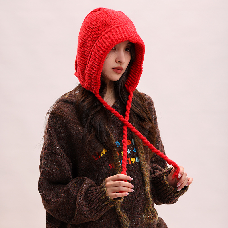 Koreanische version spitze up süße, niedlich, warm und vielseitig Rotkäppchen kinder winter gestrickte garn ohr_voghion.com
