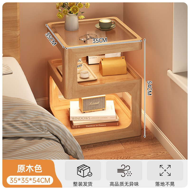 Sofá de lado gabinete simple meseta de té creativa con lámpara sala de estar estante doméstico mesa pequeña