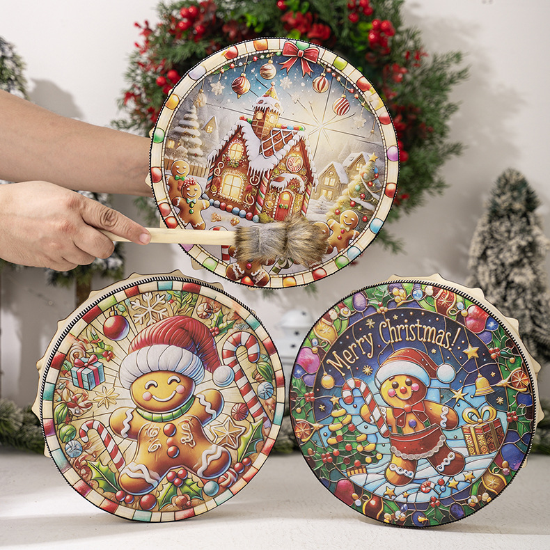 Home & Garden Christmas Decorative Drum Haube Christmas Gingerbread Man Percussion Drum Bar Atmosphere Decoration Music Drumstick_voghion.com
