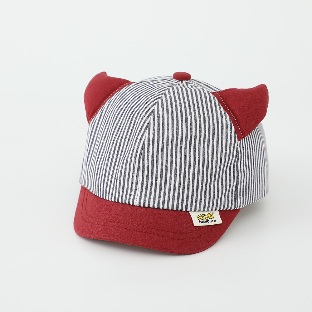 Chapéu de sol às riscas para menino aba macia primavera outono_voghion.com