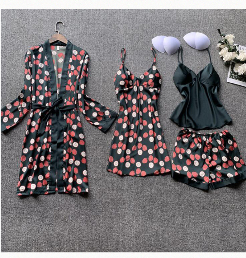 Strap Neckline Women's Strawberry Pajamas