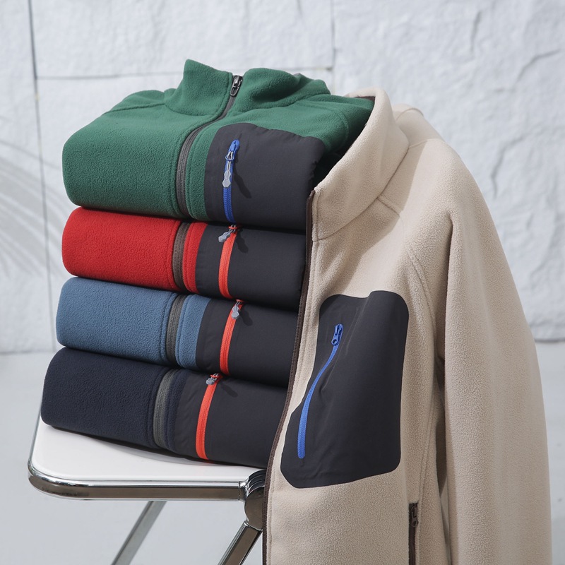 Quick Warm Quick Hot Velvet Men's Stand Collar Polar Fleece Jacket