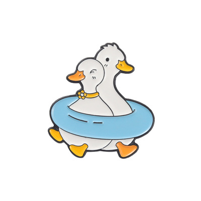 Animal, Duck Pattern Cartoon Style Pin Animal Duck Alloy Stoving Varnish Unisex Brooches