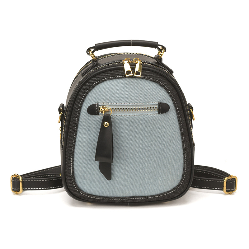 Transfronterizos nuevos denim retro color mochila de comercio exterior moda mochila de ocio de mujer mochila de estilo universitario