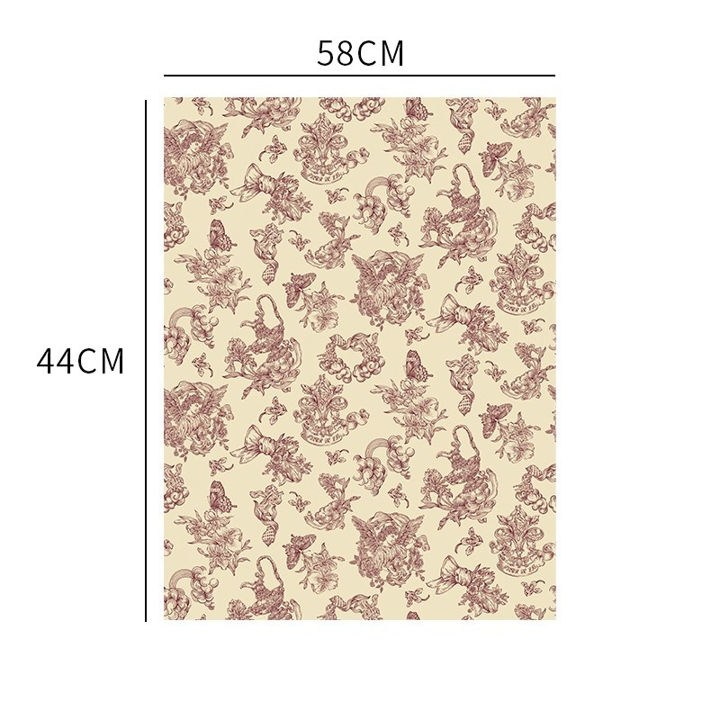 Papel de regalo floral impermeable de estilo europeo para el Día del Maestro, impreso con un elegante diseño floral para empaquetado de ramos de regalo en floristerías.