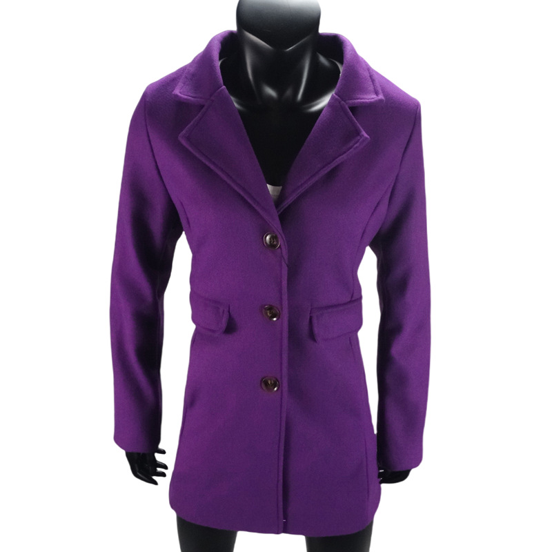 Women's Woolen Coat Single Breasted Cardigan Long Outerwear_voghion.com
