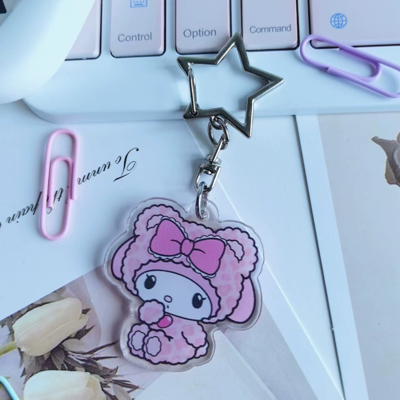Sanrio, creative cartoon acrylic keychain, cute pendant, Birthday gift