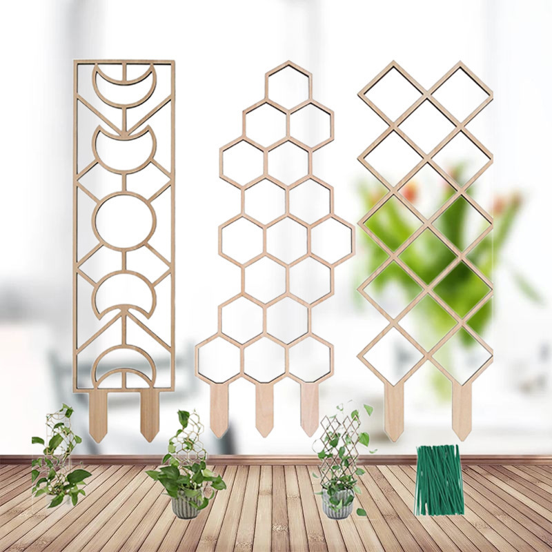 Cross-Border Creative Wooden Plant Bracket Indoor Potted Plant Fixed Support Wooden Plant Climbing Bracket