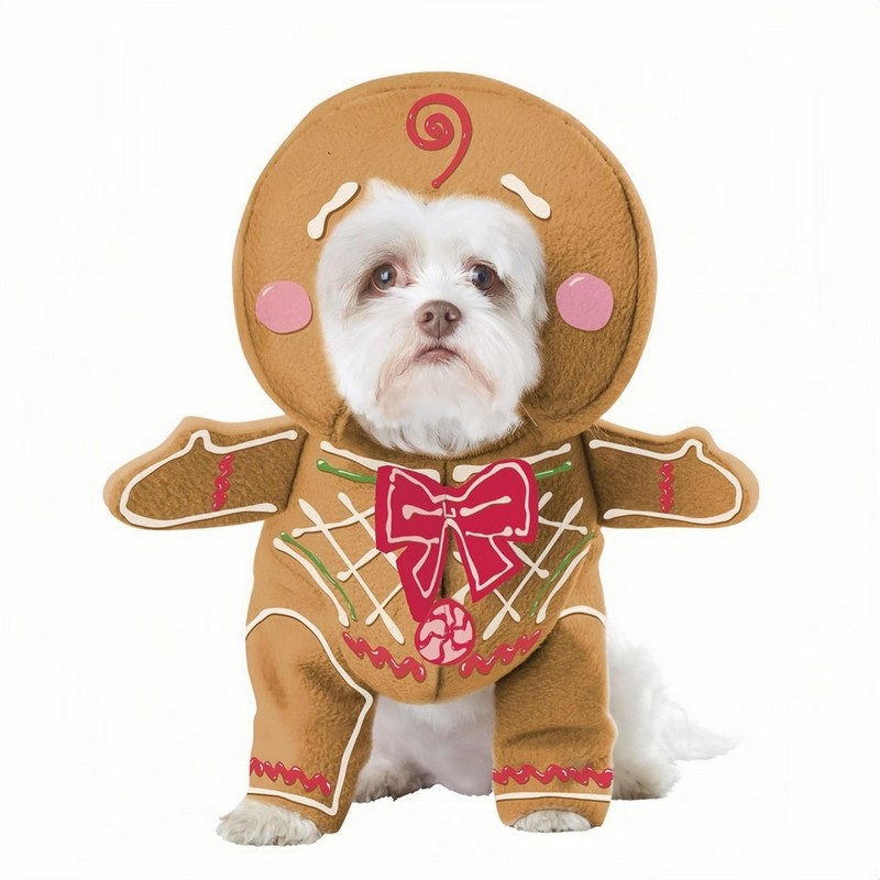 Christmas Dog Costume 宠物服饰 圣诞节姜饼人狗狗衣服