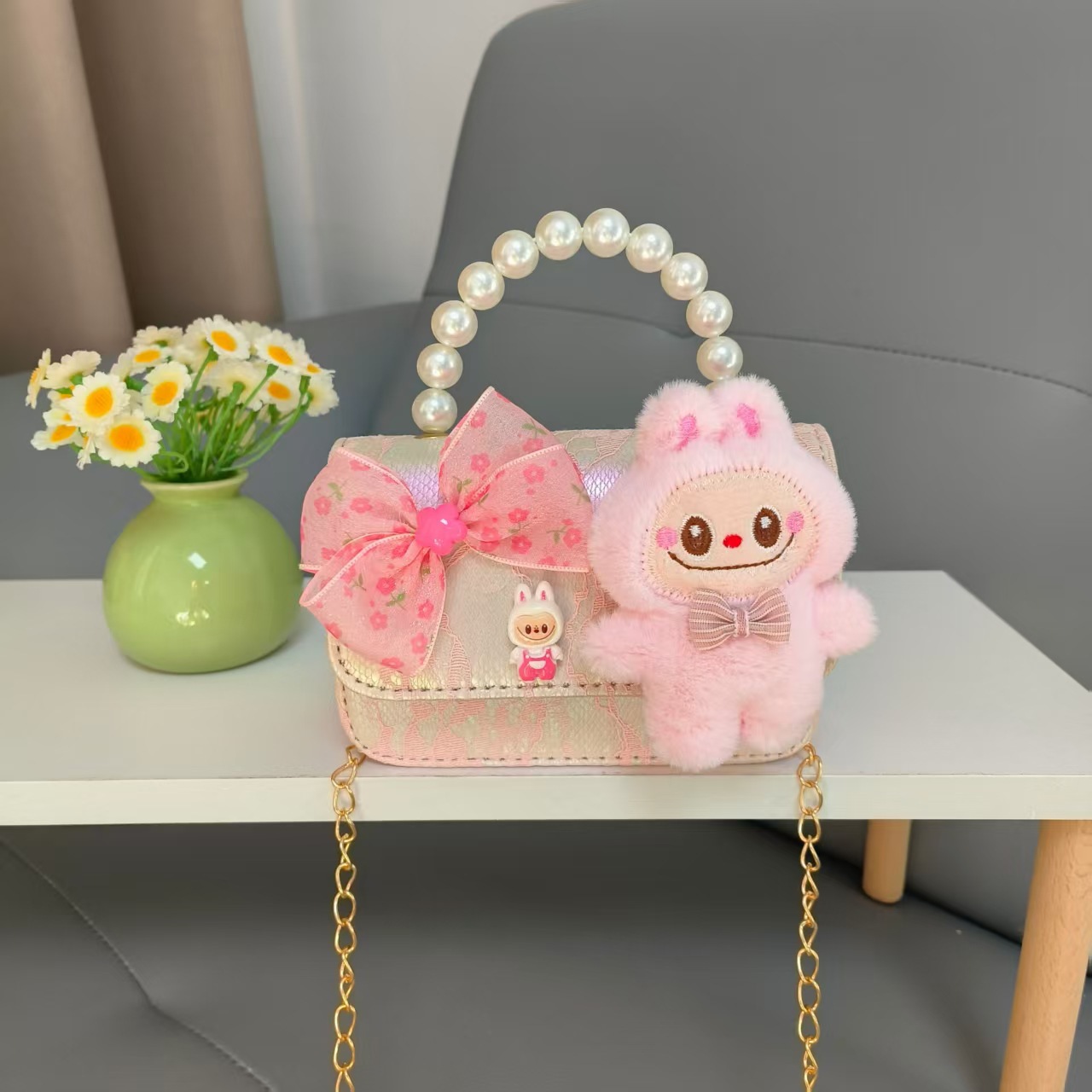 Bolso de arco de la princesa de perlas bolso de Año Nuevo bolso de hombro bolso de cadena