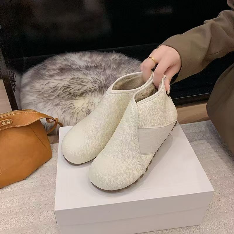 Zapatos de algodón para mujeres en invierno de 2025, zapatos de alta altura para mujeres, zapatos de madres mayores, zapatos cálidos para madres mayores