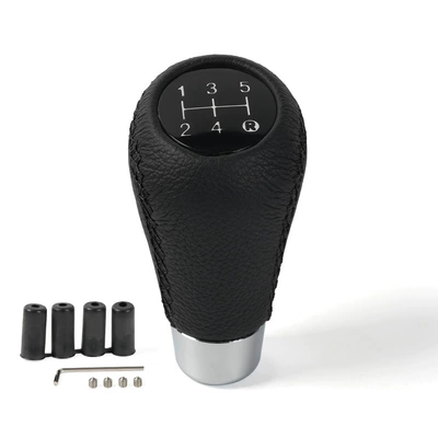 Cross-Border Car Modification Accessories Gear Shift Knob 5592 Perforated 5-Speed Gear Shift Head Leather Universal (Cab and accessories) - black-line