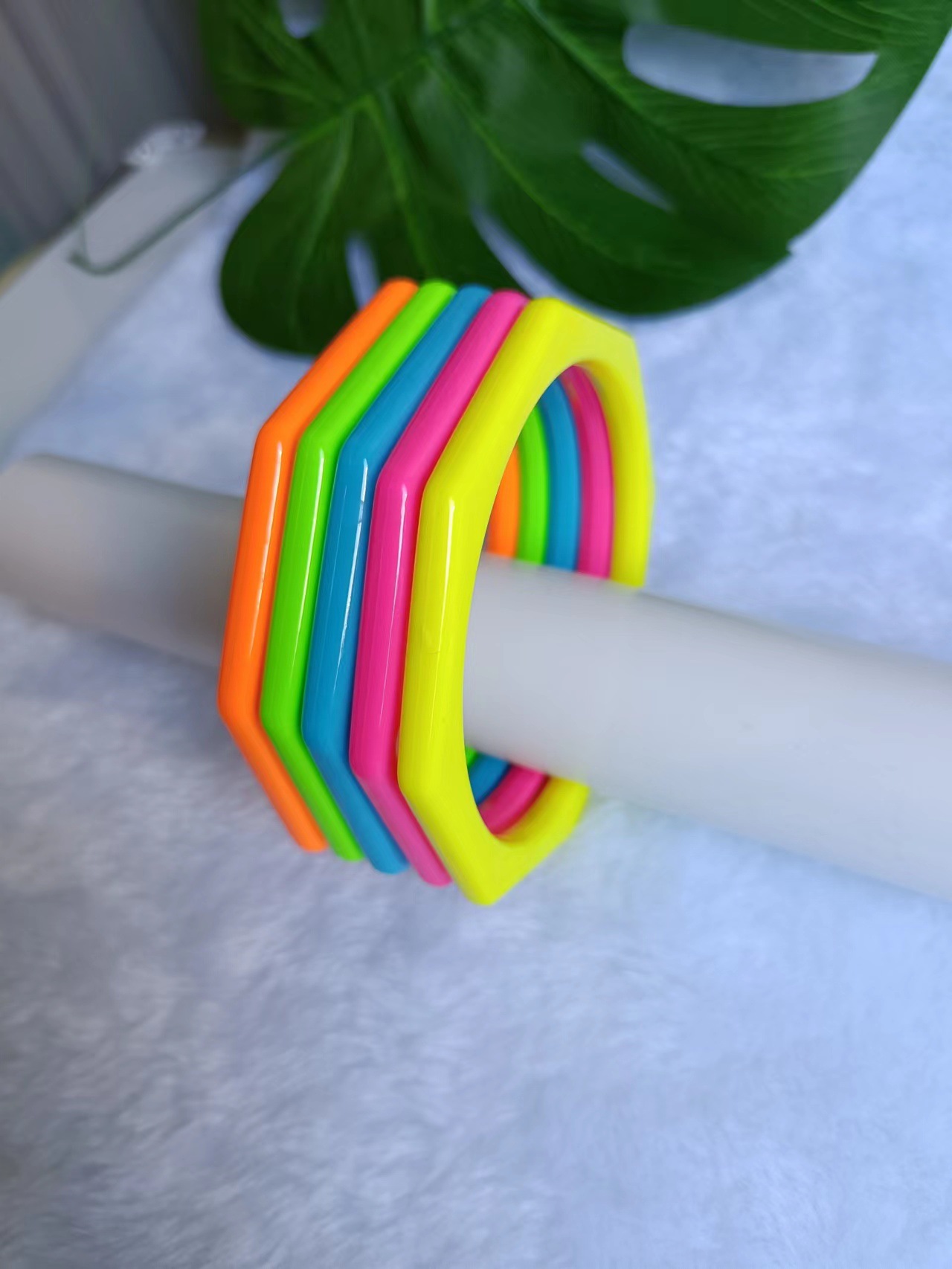 Plastic Bracelet Octagonal Bracelet Fluo...