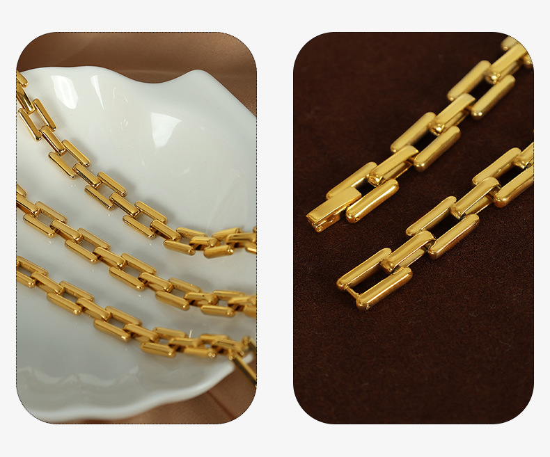 16g Weight 0.03µm-0.05µm Gold Plating Thickness PVD Coated Gold Plating Process Real Gold Plated Plating Material Bracelets, Necklace Classification 1 Piece Quantity Daily Occasion Titanium Steel Material Geometric Pattern Unisex Gender Simple Style Style Waterproof Non Tarnish, Plating Craft PVD Coated Real Gold Plated Geometric Titanium Steel Simple Style Waterproof Non Tarnish Bracelets Necklace 5