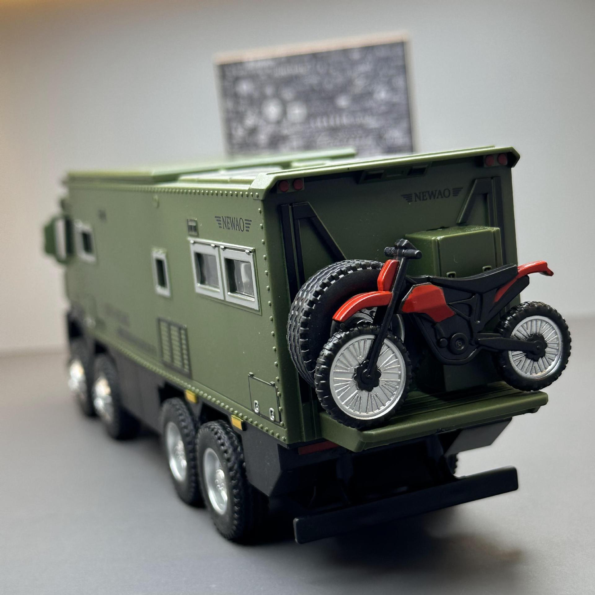 Xinao aleación modelo de coche 1:32 Big Ben Norma Disson Tire hacia atrás sonido y luz fuera de carretera camping RV juguete modelo adornos