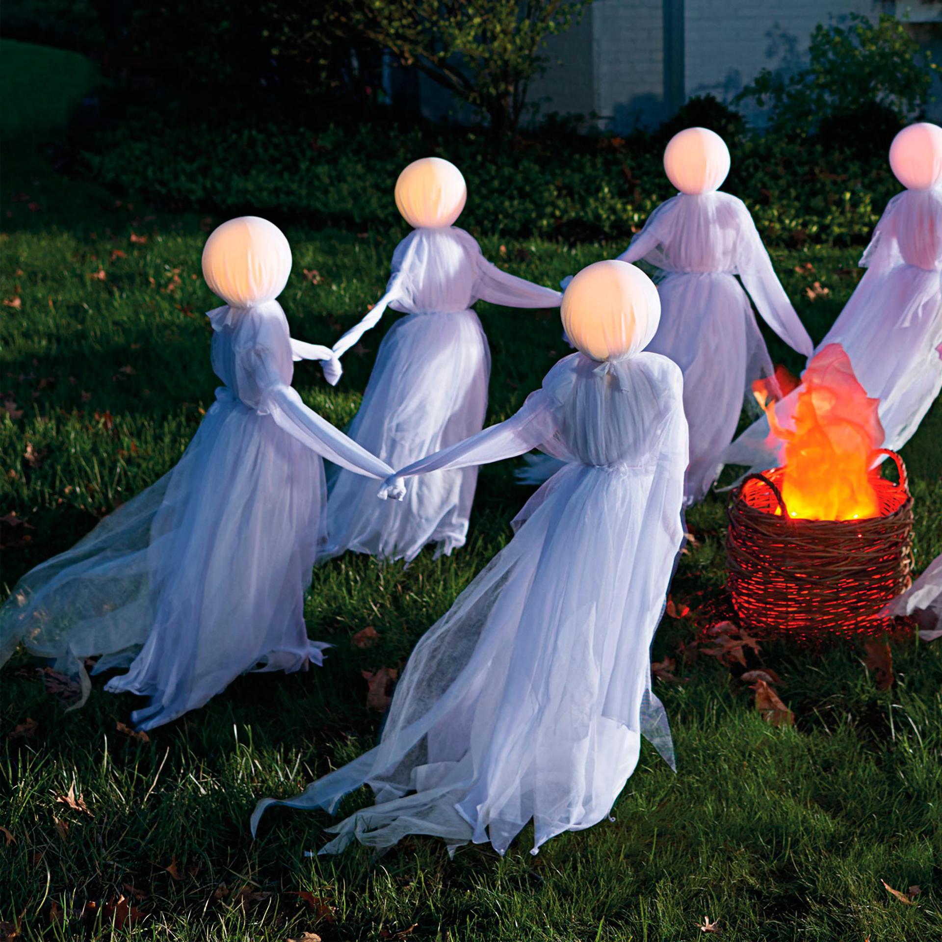 Cruzar la frontera de Halloween colorido luminoso tres Mano a Mano Bruja Blanca solo fantasma atmósfera diseño escena Decoración Accesorios
