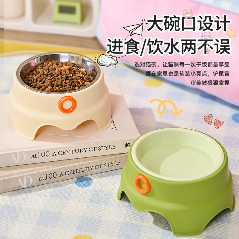 Taco para gatos, tazón para perros, acero inoxidable, tazón para perros de gran capacidad, tazón para mascotas antideslizante, tazón para mascotas de 15 °, tazón para gatos de cuello