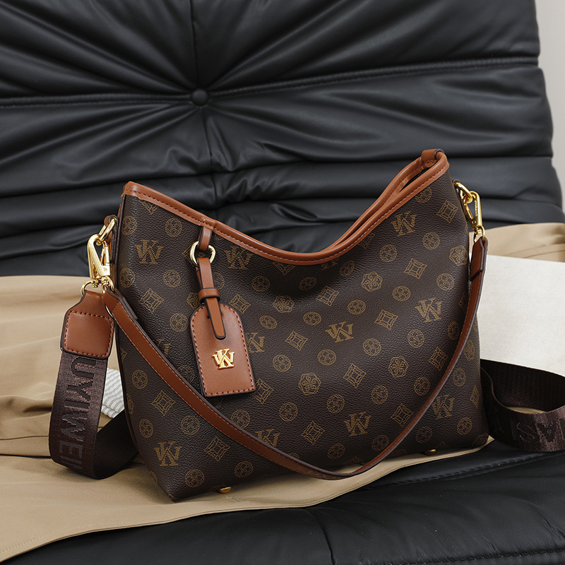 High-End Fashion Large-Capacity Tote Bag for Women 2025 New Retro Printed Commuter Shoulder Bag Cross-Body Bag for Women