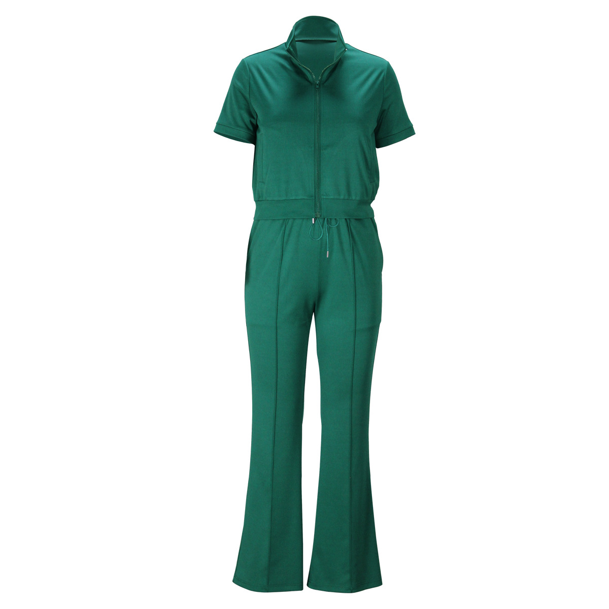 Women Clothing Spring Summer Short Sleeve Zipper Top Suit Pants Casual Two Piece Suit 10 Women Clothing Spring Summer Short Sleeve Zipper Top Suit Pants Casual Two Piece Suit