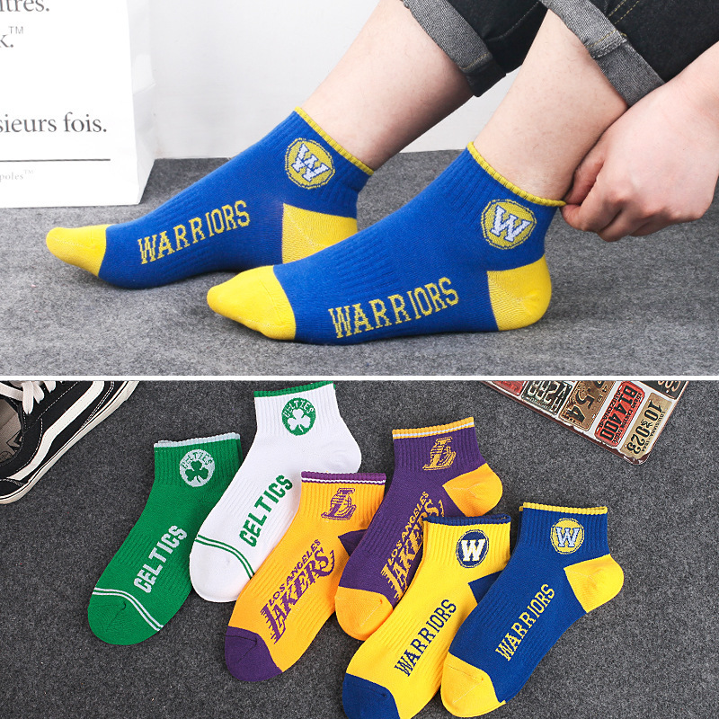 Socks men and women short tube Xinjiang cotton sports socks fashion NBA basketball socks team logo academic style student boat Socks