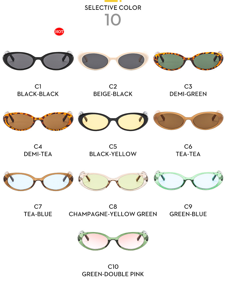 57g Weight Full Frame Glasses Structure Sunglasses Classification PC, UV400 Protection Lens Material Oval Frame Glasses Style Casual, Travel Occasion Oval Pattern All Seasons Season Unisex Gender Vacation, Streetwear Style Vacation Streetwear Oval PC UV400 Protection Oval Frame Full Frame Women's Sunglasses 6