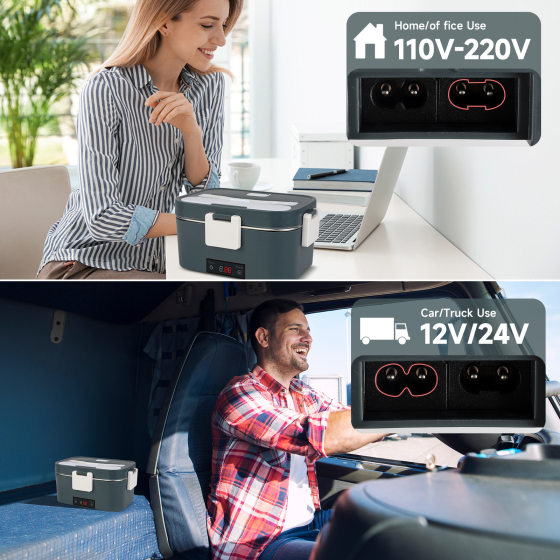 Cross-border explosions car home dual-use electric heating lunch box plug electric heating lunch box multi-functional water-free insulation lunch box manufacturers